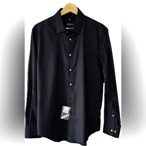 Kenneth Cole - Men's Black Button-Up Slim Fit Performance Dress Shirt